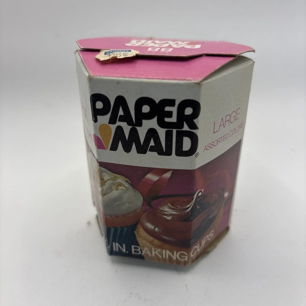 Vtg Paper Maid Large Assorted Colors Paper Baking Cups 88 2.5 In NOS Brown Co.